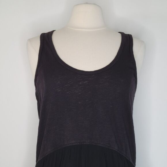 ANTHROPOLOGIE LEFT OF CENTER Black Drop Waist Dress Size S Cross Cross Tulipan - Picture 4 of 12